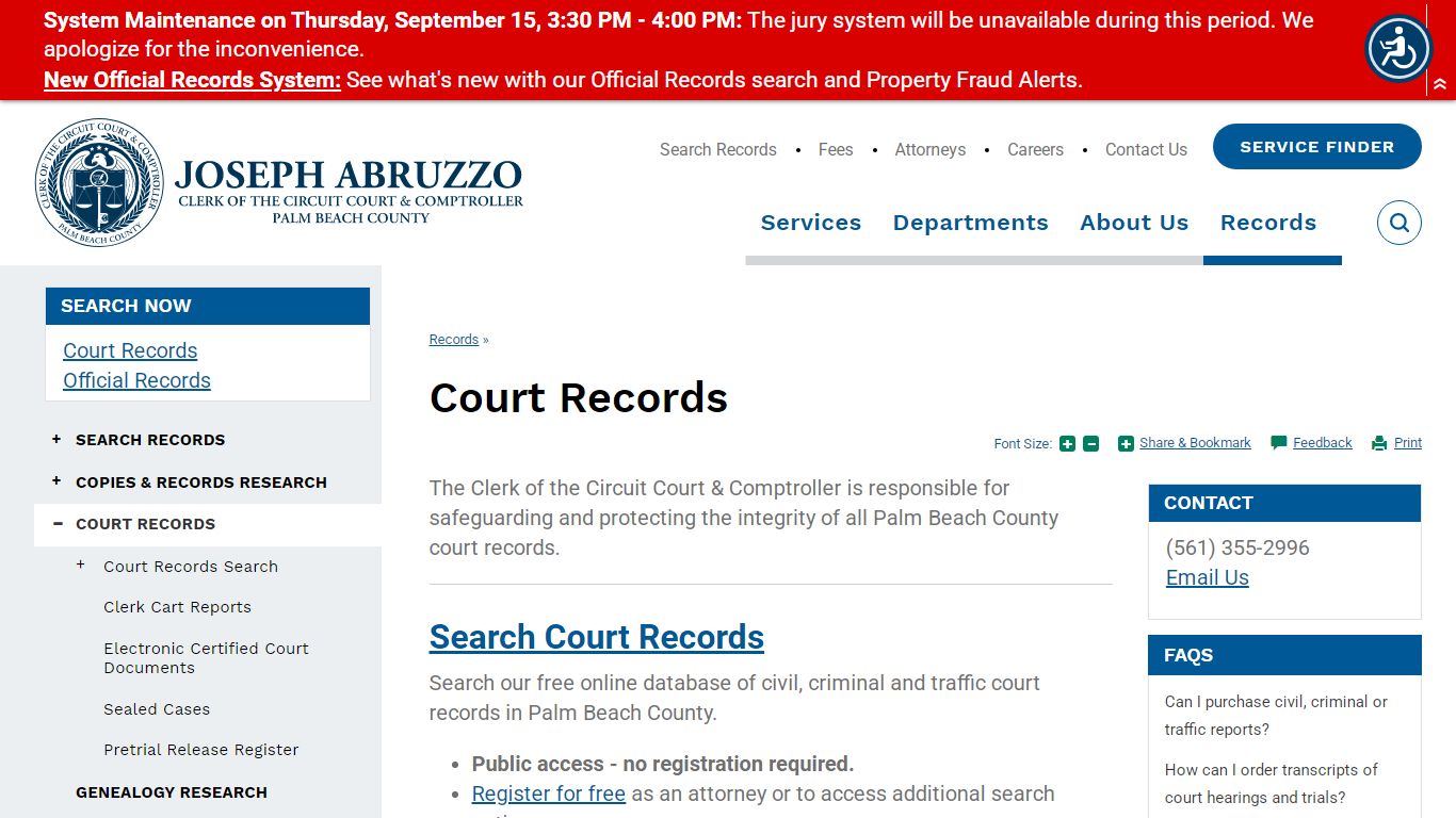 Court Records | Clerk of the Circuit Court & Comptroller, Palm Beach County