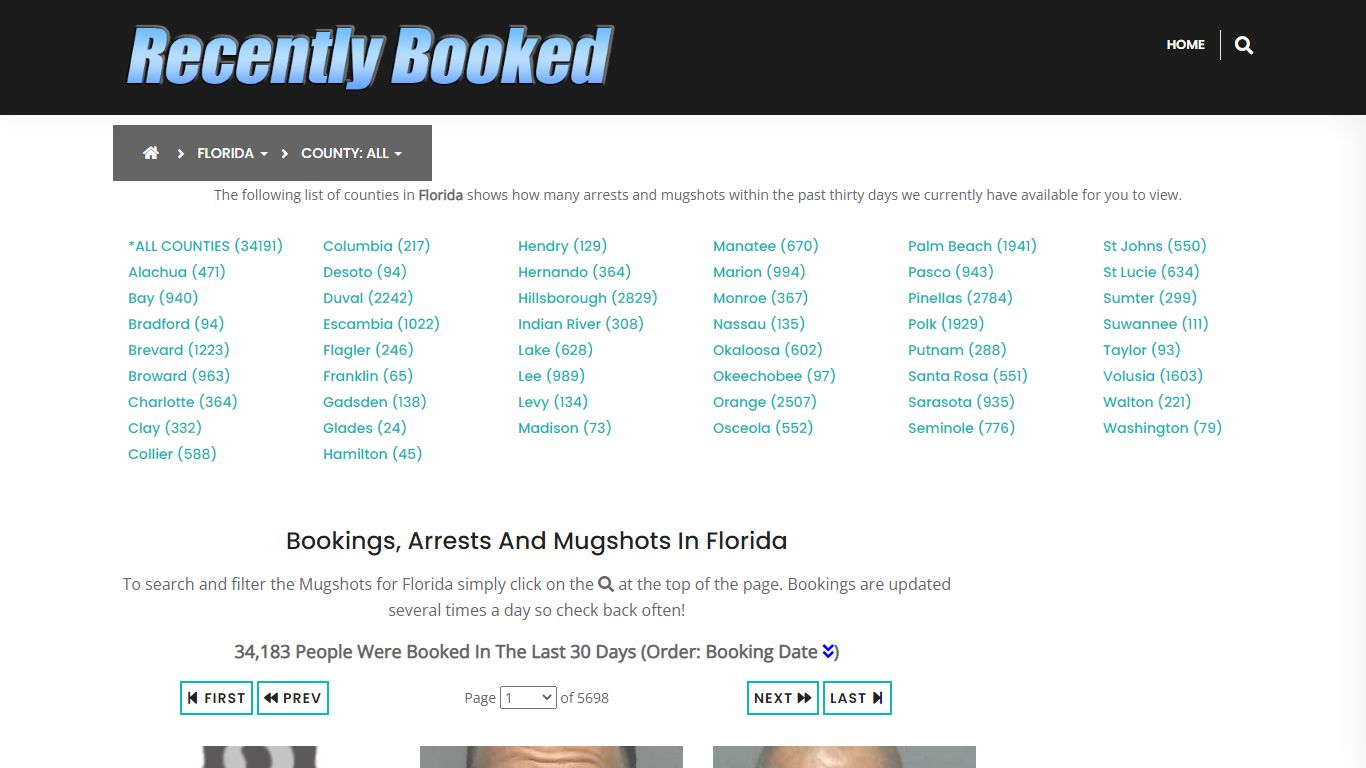 Bookings, Arrests and Mugshots in Palm Beach County, Florida